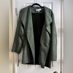 Magaschoni Forest Green Suede Trench Coat